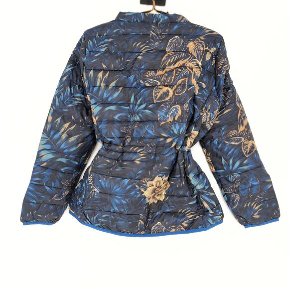 Desigual Blue Floral Puffer Padded Women's Ankor Jacket w Hood - US Size M - NWT - Picture 5 of 16